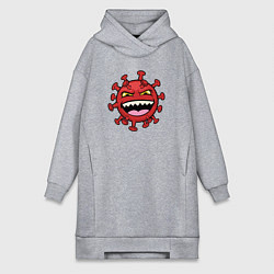 Женская толстовка-платье Смеющийся вирус