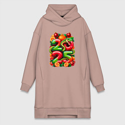 Женская толстовка-платье Змея веселая 2025