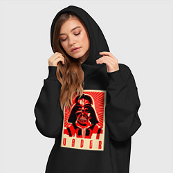 Женское худи-платье Звёздные войны яростный Вейдер, цвет: черный — фото 2