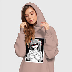 Женское худи-платье Sexy Asuka Langley - Evangelion, цвет: пыльно-розовый — фото 2