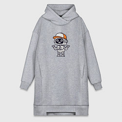 Женская толстовка-платье Дружелюбный робот в бейсболке