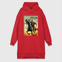 Женская толстовка-платье Eddie rides a symbiote horse - Venom 3