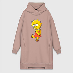 Женское худи-платье Lisa Simpson, цвет: пыльно-розовый