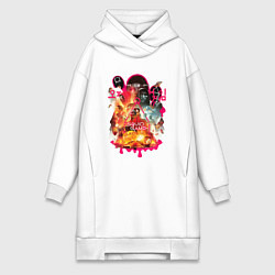 Женская толстовка-платье Игра в кальмара персонажи