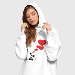 Женское худи-платье Телефон с сердечками, цвет: белый — фото 2