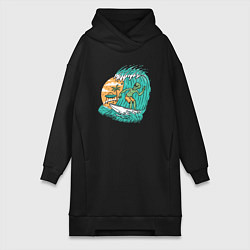 Женская толстовка-платье Пришелец серфер