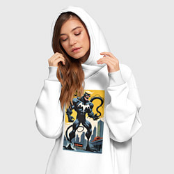 Женское худи-платье Trump-Venom superhero - ai art fantasy, цвет: белый — фото 2