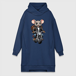 Женское худи-платье Biker mice, цвет: тёмно-синий