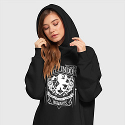 Женское худи-платье Гарри Поттер - герб гриффиндор, цвет: черный — фото 2
