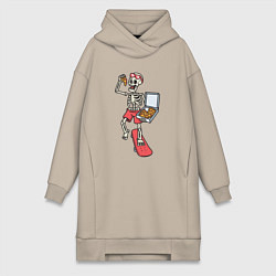 Женская толстовка-платье Скейтер с пиццей