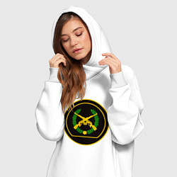 Женское худи-платье Мотострелковые войска: шеврон без текста, цвет: белый — фото 2