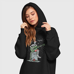 Женское худи-платье Мелодия на кладбище, цвет: черный — фото 2