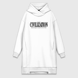 Женское худи-платье Civilization - game, цвет: белый