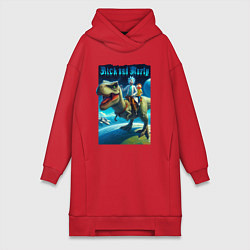 Женская толстовка-платье Рик и Морти верхом на тираннозавре