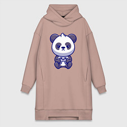 Женская толстовка-платье Геймер панда