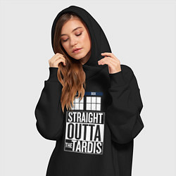 Женское худи-платье Прямо из Тардиса, цвет: черный — фото 2