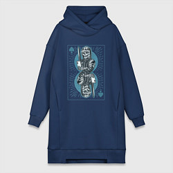 Женская толстовка-платье Игральная карта со скелетом рыцарем