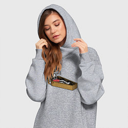 Женское худи-платье Death pizza, цвет: меланж — фото 2