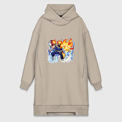 Женская толстовка-платье Моя геройская академия Шото студент