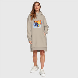Женское худи-платье Моя геройская академия Шото студент, цвет: миндальный — фото 2