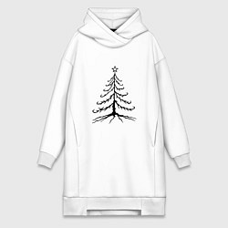 Женская толстовка-платье Хоррор ель