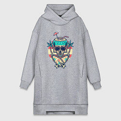 Женская толстовка-платье Skull summer