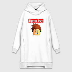 Женская толстовка-платье Sigma boy roblox head - мем Роблокс Сигма бой