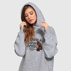 Женское худи-платье Воин на пути православия, цвет: меланж — фото 2