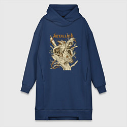 Женское худи-платье Metallica - rats and crows, цвет: тёмно-синий