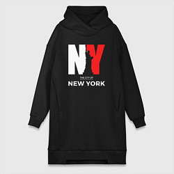 Женское худи-платье The city of New York, цвет: черный