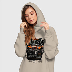 Женское худи-платье Квадроцикл кастом, цвет: миндальный — фото 2