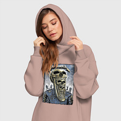 Женское худи-платье Metallica - playbill, цвет: пыльно-розовый — фото 2