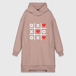 Женская толстовка-платье Крестики нолики