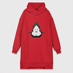 Женское худи-платье Cartoon penguin character, цвет: красный