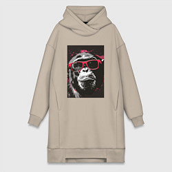 Женская толстовка-платье Мартышка в очках