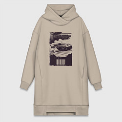 Женская толстовка-платье Ретро постер с спорткаром