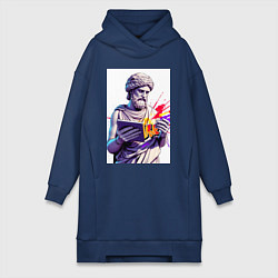 Женская толстовка-платье Античная статуя и граффити