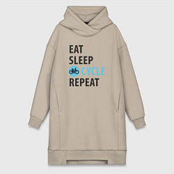 Женская толстовка-платье Еда сон велик