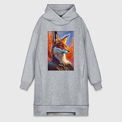 Женская толстовка-платье Fox fashionista - ai art fantasy
