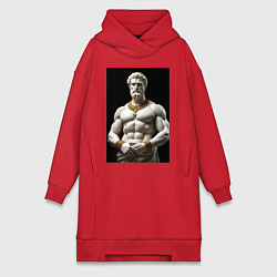 Женская толстовка-платье Античный герой с цепочкой