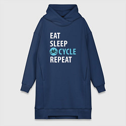 Женская толстовка-платье Еда сон велик