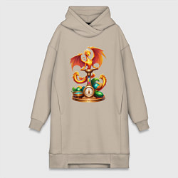 Женская толстовка-платье Весы в тени дракона