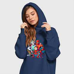 Женское худи-платье Spider-Man is Rick and Mortys friend, цвет: тёмно-синий — фото 2