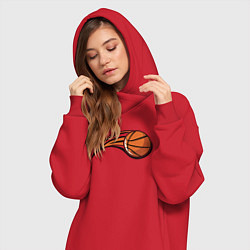 Женское худи-платье Basketball shot, цвет: красный — фото 2