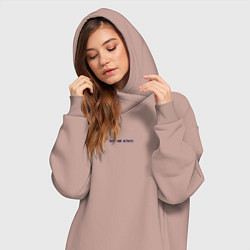 Женское худи-платье Plus vibe activity надпись, цвет: пыльно-розовый — фото 2