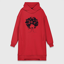 Женская толстовка-платье Цветочная девушка