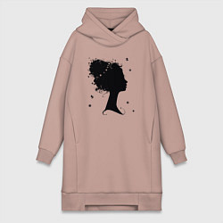 Женское худи-платье Flower girl, цвет: пыльно-розовый
