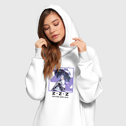 Женское худи-платье Вивиан - Zenless Zone Zero, цвет: белый — фото 2