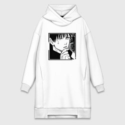 Женское худи-платье Мегуми фусигуро, цвет: белый