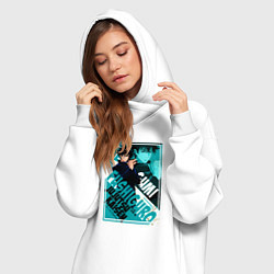 Женское худи-платье Мегуми фусигуро кайсен, цвет: белый — фото 2